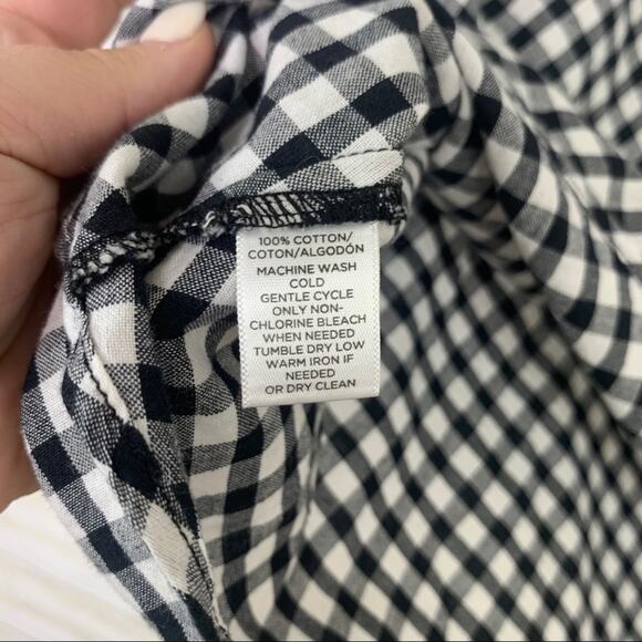 Loft NWT Gingham Split Tie Sleeve Blouse - Picture 6 of 8